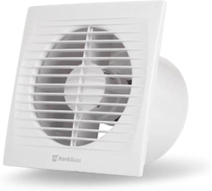 Verizcc Exhaust Fan Extractor, Ventilation Fan Bathroom Garage Exhaust for Kitchen, Bathroom, Bedroom, Low Noise and Energy Saving Waterproof, White