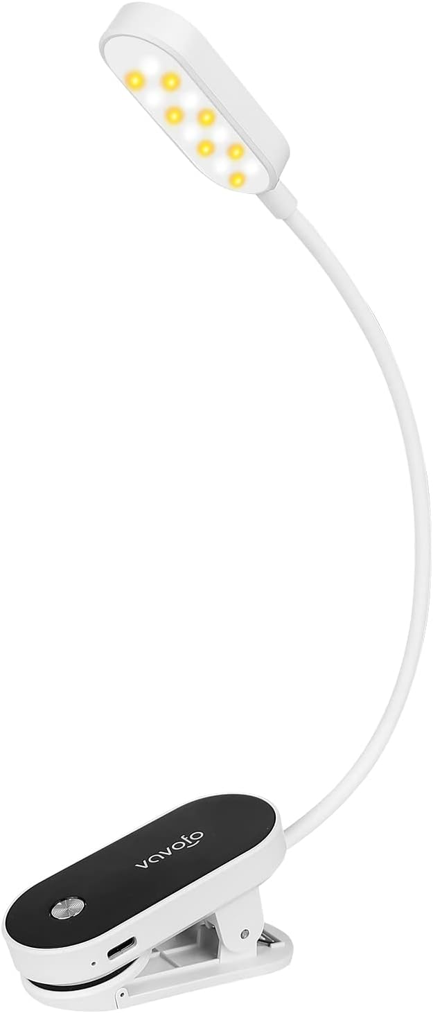 VAVOFO Rechargeable Book Light, 14 LEDs Eye Care Clip On Amber Reading Light by VAVOFO