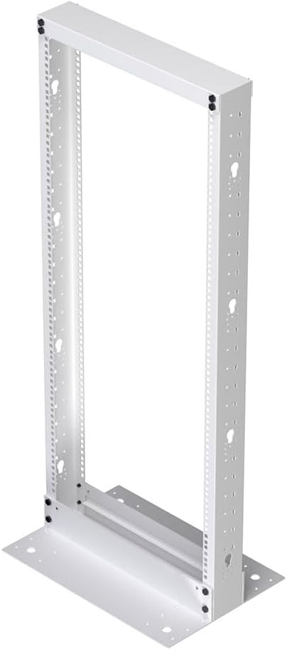 NavePoint 25U 2 Post Rack Open Frame Server Rack for 19 Inch Equipment, AV, Networking, Data & IT Devices, 2-Post Rack 25U 881lbs Weight Capacity, White