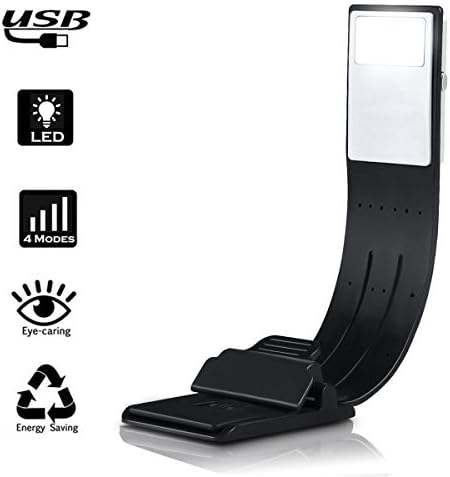 Book Light, LED Reading Lamp USB Rechargeable Flexible Night Light 4 Level - Image 2