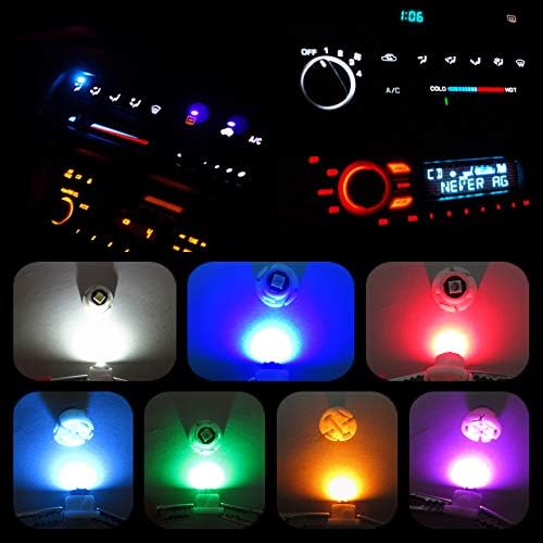 WLJH White Dash Indicator Light A/C Climate Heater Control Switch Led Bulbs Kit Compatible For Camry Corolla Tacoma Matrix, Pack of 10