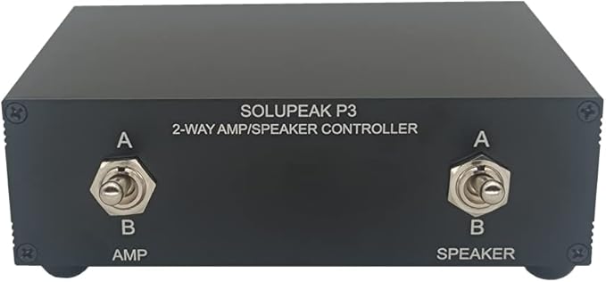 SOLUPEAK P3 2-Way AMP Amplifier to 2 Pair of Speakers Selector Switch Switcher Splitter Combiner Box 2 in 2 Out