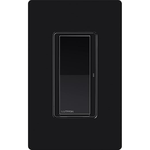 Lutron Claro Smart Light Switch for Caseta Lighting, for LED Lights, Fans, 5 Amp, Single-Pole/3-Way, Neutral Required, DVRF-5NS-BL, Black