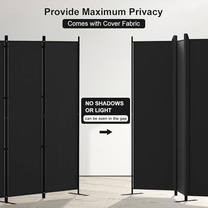 Kokorona 4 Panel Room Divider, 6FT Tall Folding Privacy Screen Wall Dividers - Image 5