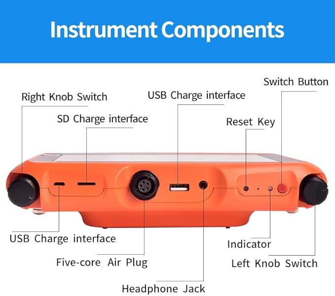 PQWT L4000 Underground Water Leak Detectors Indoor Outdoor Wall Water Pipe Detector Machine Multi Sensor Acoustic Pipeline Leakage Detection Kit Noise Reduction Headphone Smart Touchscreen Carry Case