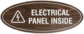 Signs ByLITA Oval Electrical Panel Inside Sign (Walnut) - Small 2 Pack