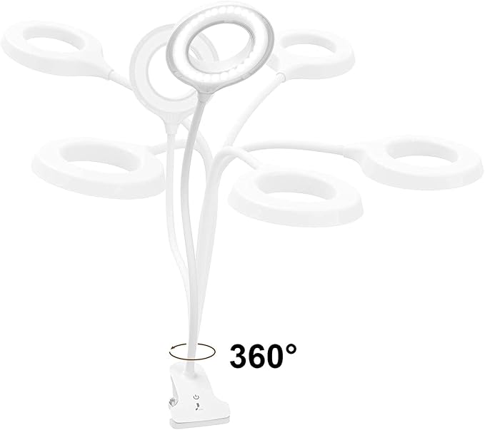 Desk Lamp, JKSWT Clip on Light Reading Light Ring Light LED - Image 3
