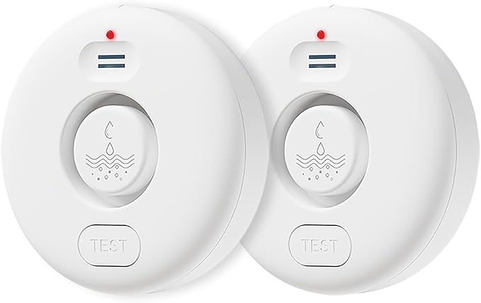 Water Leak Detectors for Home, 2Pcs WD71, 120dB Adjustable Water Leak Alarm for WiFi Gateway/Hub(Gateway Not Included), Wireless Water Sensor Alarms for Kitchen, Bathroom, Laundry and Basement