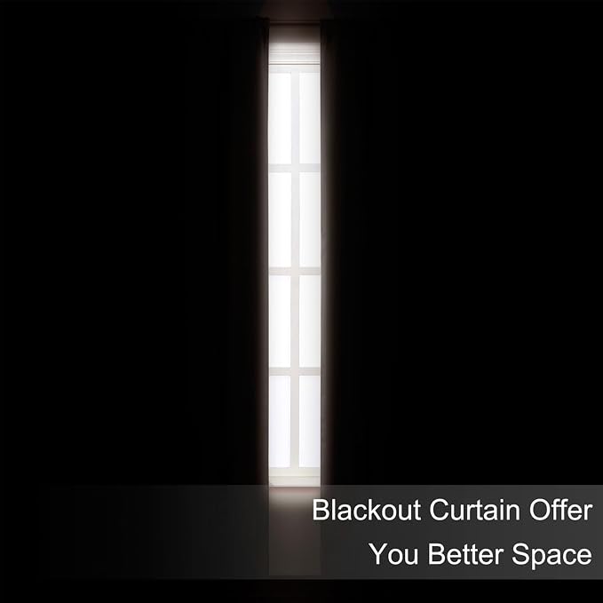 Brown Thermal Blackout Curtains/52 x 72 Inch/Set of 2 Panels Room Darkening - Image 3