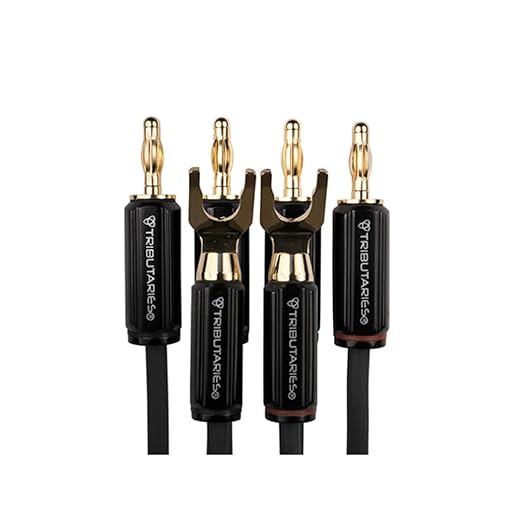Tributaries Model 4BW Bi-Wire Speaker Cables - Banana to Spade - Hand Assembled in Orlando, Florida - 14AWG & 16AWG (8FT)
