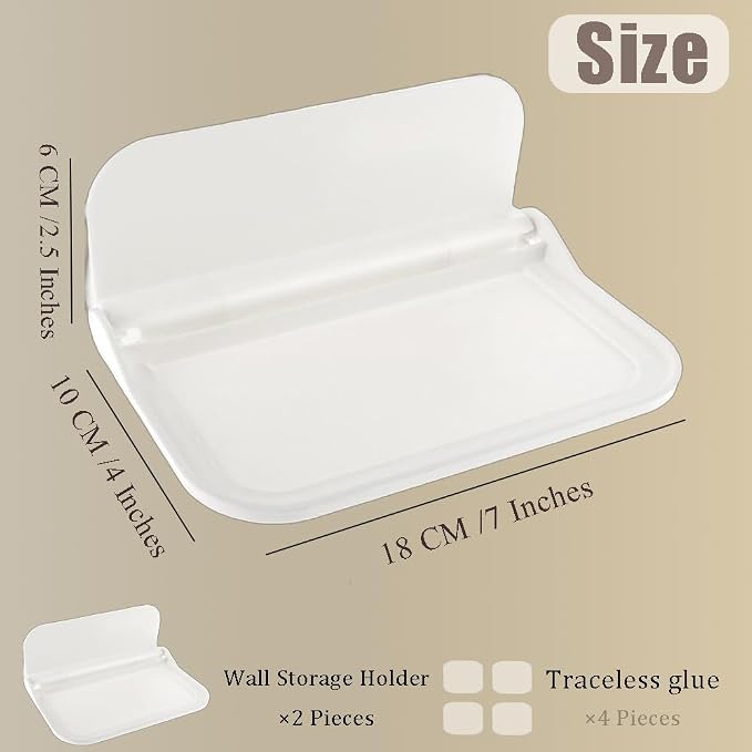 OULIGET Foldable Wall Storage Holder, Rack Wall Shelf Plastic Floating Shelf - Image 3