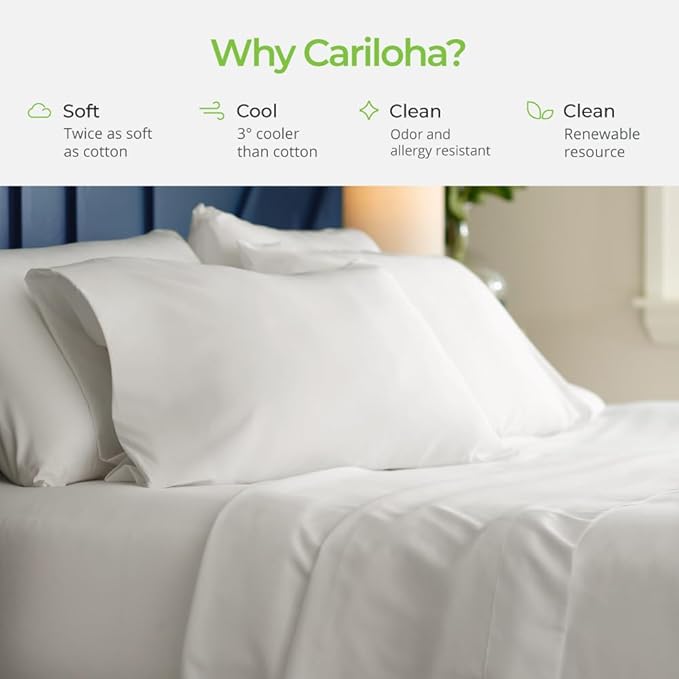 Cariloha Aloha Soft 4-Piece Sheet Set | Shade Gray | Queen | Made from 100% Viscose derived from Bamboo | Introductory Sheet Line
