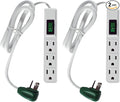 GoGreen Power Inc. (G-13002MS-2) 3 Outlet Power Strip, 2.5FT Cord, White, 2 Pack