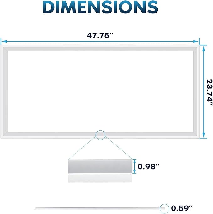 2x2 FT Edge-Lit Frame LED Panel Lights,5CCT Selectable 3000K-6500K, 2600/3900/5200LM,20W/30W/40W Switch Grid Drop Ceiling Lights,0-10V Dimmable,Damp Rated,100-277V,ETL Listed (2 x 4-4 Pack)