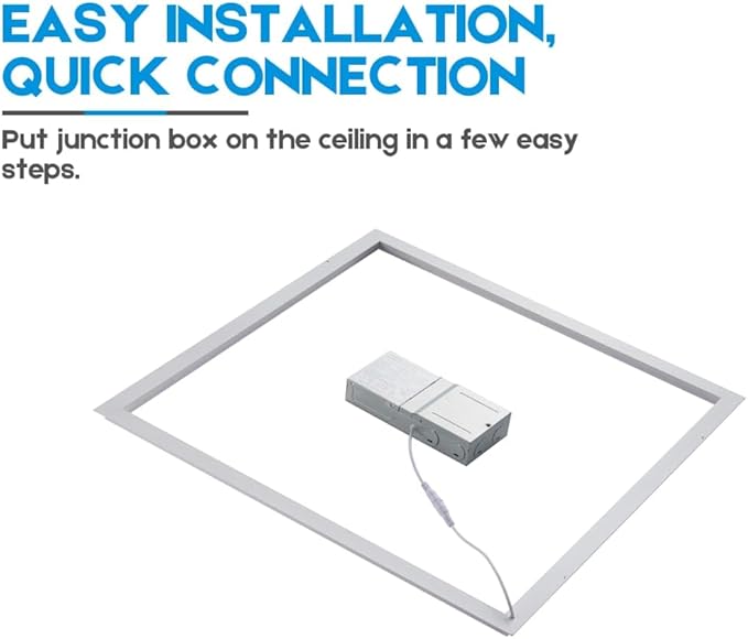LED Energy Plus 2x2 FT Edge-Lit Frame LED Panel Lights,5CCT Selectable 3000K-6500K, 2600/3900/5200LM,20W/30W/40W Switch, Grid Drop Ceiling Lights,0-10V Dimmable,Damp Rated,100-277V,ETL Listed (4 Pack)