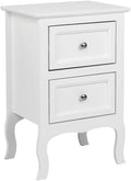 Bonnlo White Nightstand with 2 Drawers, Night Stands by Bonnlo