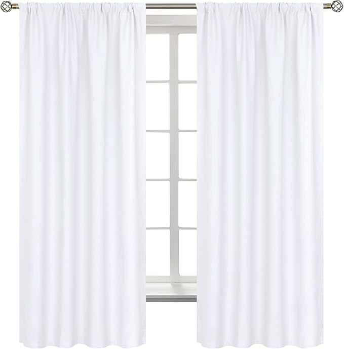 BGment Pure White Curtains 63 Inches Long by BGment