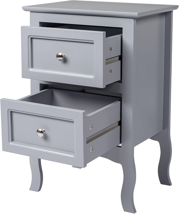 Bonnlo Gray Nightstand Set of 2, Nightstands - Image 4