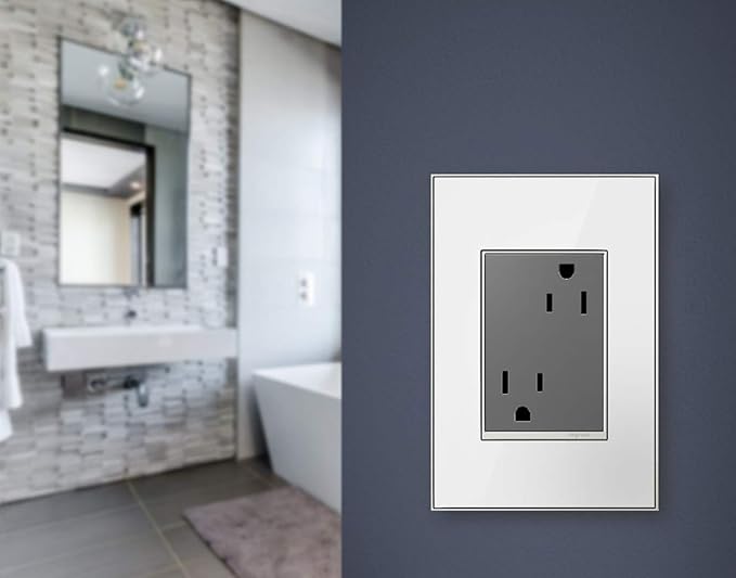 Legrand adorne 1-Gang + Wall Plate (1, Mirror White on White)