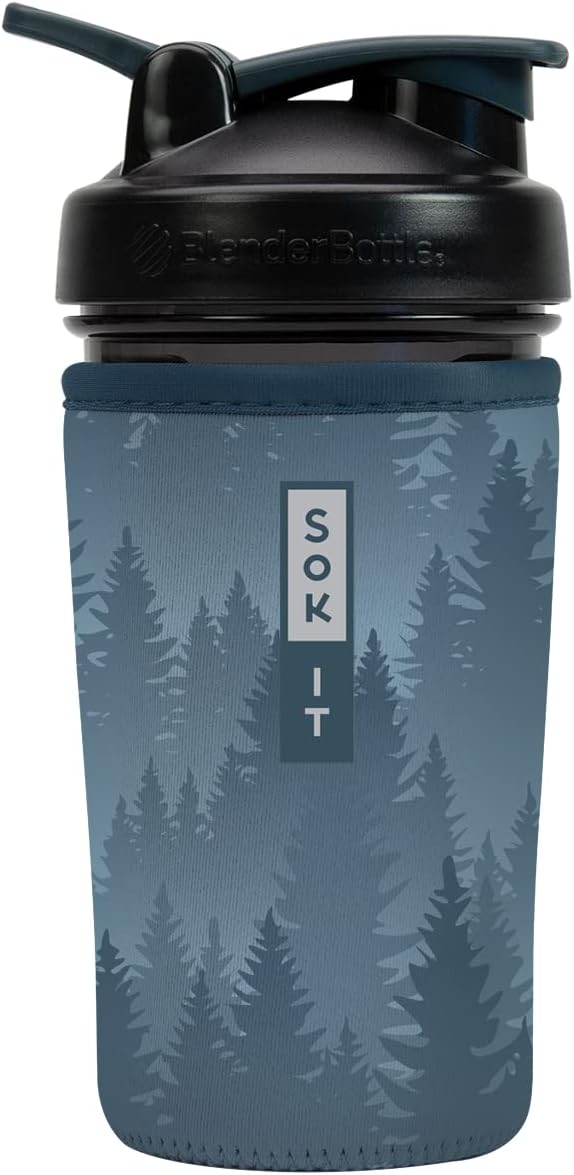 Sok It BotlSok Protein Blender Shaker Bottle Sleeve Insulated Neoprene Cover (Foggy Woods, Fits 24oz Blender)