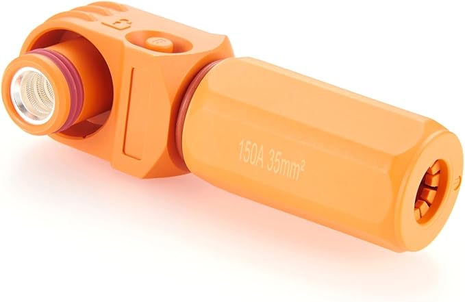 IP67 Waterproof EV Battery Container Connector Right Angle 150A 35mm² HV Energy Storage Plug,1PC (Orange, 150A)