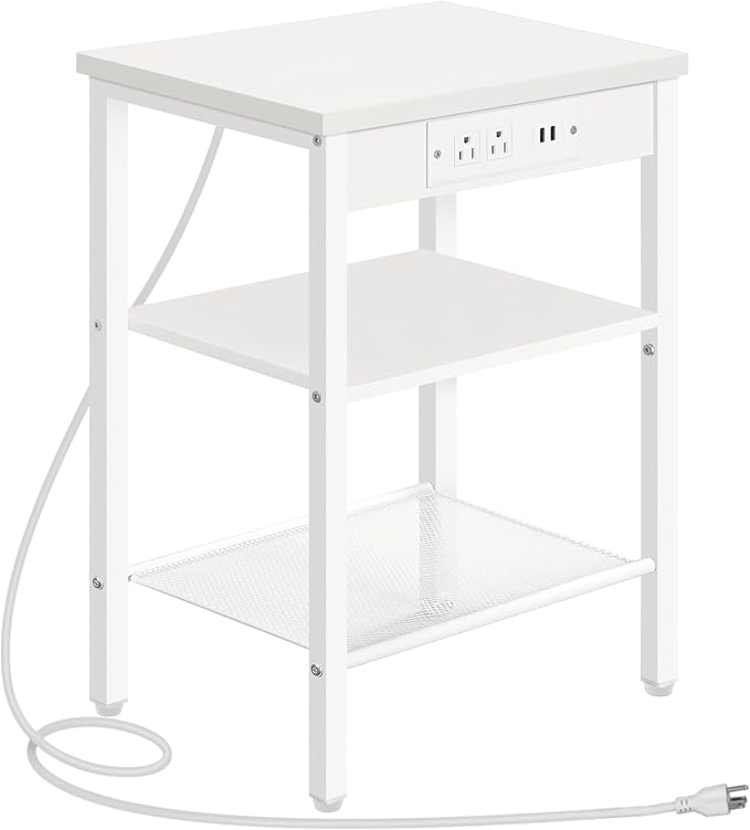 HOOBRO Side Table with Charging Station and USB Port, Small End Table - Image 8