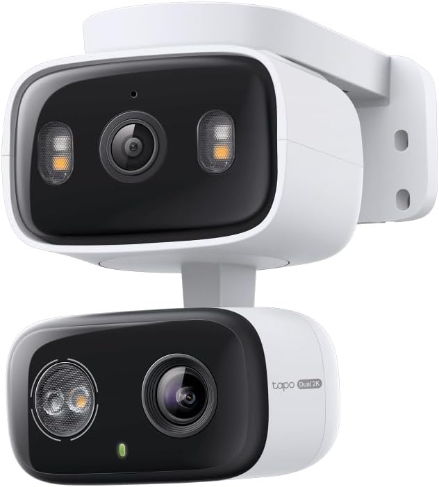 Tapo 2K 3MP Indoor/Outdoor Dual Lens Pan/Tilt Security Camera – 125° Wide-Angle + 6mm Telephoto, Free Person/Vehicle Detection, 360° View, SD/Cloud, Works w/Alexa & Google Assistant – HybridCam Duo