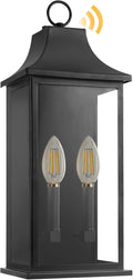Dusk to Dawn Outdoor Lighting, Black Exterior Lighting Fixtures, 20.6’’ Outdoor Wall Sconce, IP65 Waterproof, Weather-Resistant, Outside Lights for House, Porch, Garage – E12 Bulbs Not Included