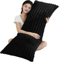 Full Body Pillow with Fluffy Stripe Faux Fur Removable Cover, Long Bed Pillow by Memfydu