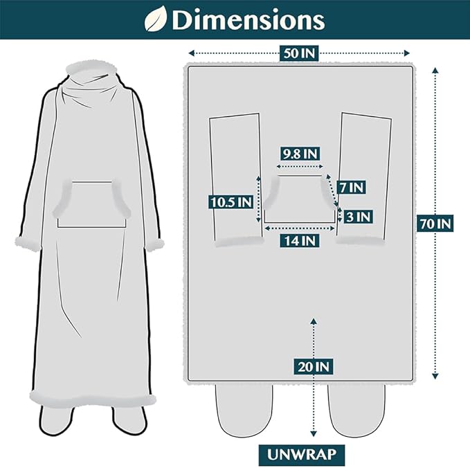 PAVILIA Sherpa Blanket with Sleeves, Foot Pocket for Women Men Adults, Thick Wearable Blanket Throw Wrap, Fleece Warm Snuggle Blanket Robe, Cozy Gift Ideas Wife Mom, Navy Blue