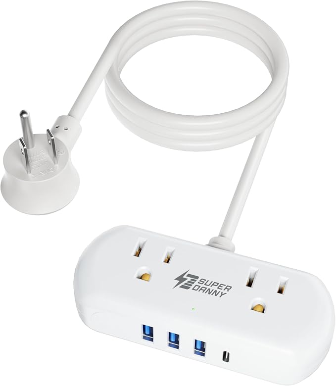 SUPERDANNY Power Strip with USB, Mini Desktop Charging Station with 2 by SUPERDANNY