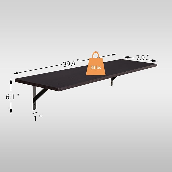 Long Wall Shelves, 39.4 Inch Wall Mounted Shelves - Image 3