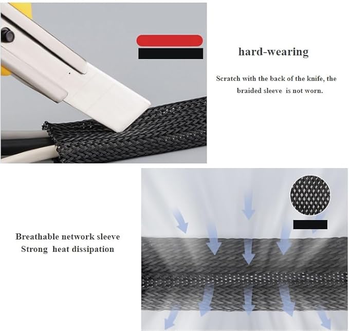 25ft - 1/2 inch Cord Protector Wire Loom Tubing Cable Sleeve Split Sleeve for USB Cable Power Cord Audio Video Cable - Management for TV Computer - Protect Cat from Chewing Cords - Black