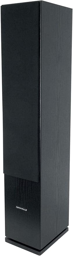 Rockville RockTower 68B Passive Tower Speaker, 8 Ohm, Black, High-Fidelity Sound, Detachable Grille, 3-Way, 6.5", 500W, MDF, Perfect for Home Audio