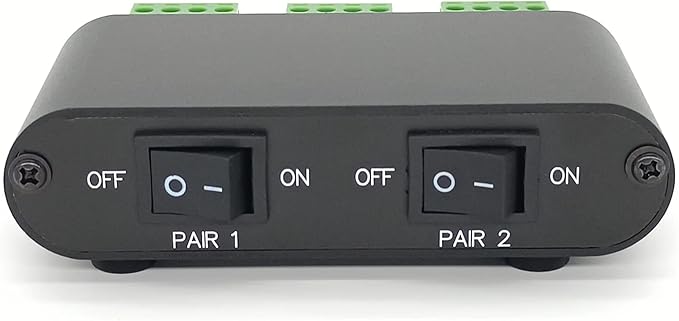 TENEALAY 2-Way Audio Stereo Speaker selector Switcher Box, Combiner Multi Zone A B Speaker Switch Distribution Controller Box - P21