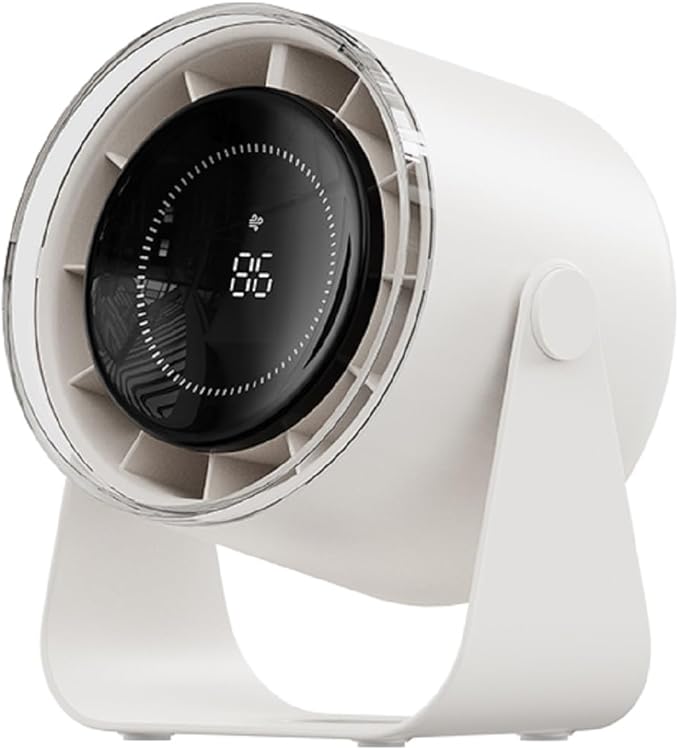DURBESTER Small Desk Fan, 28dB Ultra-Quiet Desktop Air Circulator with 115° Adjustable Tilt, 100 Speeds, Rechargeable Battery, USB-Powered, Portable for Bedroom, Office, Kitchen, Travel -White