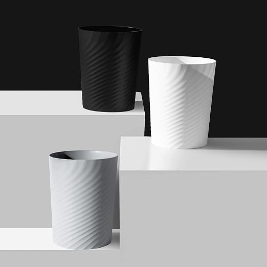 Plastic Small Bathroom Trash Can Wastebasket Garbage Can, 3 Pack | Sturdy-Easy - Image 3
