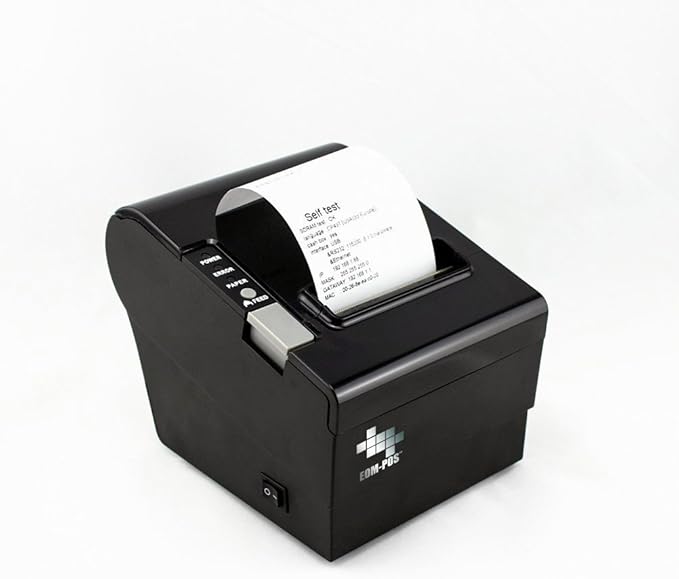 EOM-POS Heavy Duty Cash Register Drawer + Thermal Receipt Printer (80mm) + Barcode Scanner (Cordless) [Black] -for Windows Systems Only