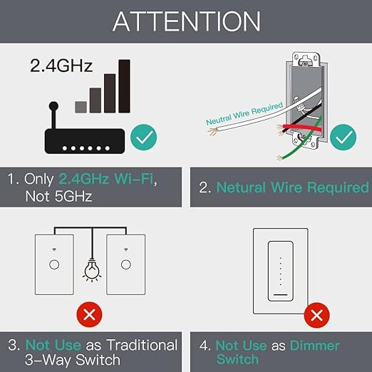MoesGo WiFi Smart Wall Light Switch,Glass Panel, Multi-Control(3 Way), 2.4GHz Wi-Fi Touch Switches, Neutral Wire Required, Remote Control Smart Life/Tuya App, Work with Alexa, Google Home Black 3 Gang