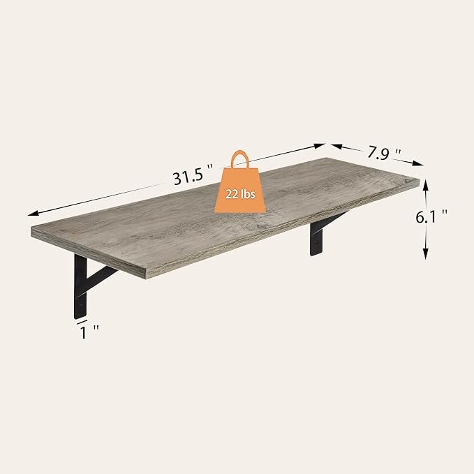 Long Wall Shelves, 31.5" Wall Mounted Shelves - Image 3