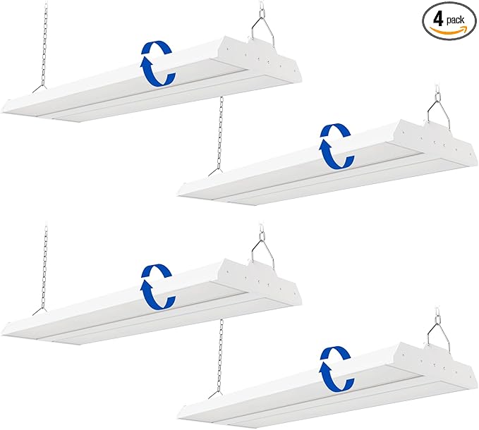 JTT 200/150/100W LED Linear Shop Lights,2FT 30000LM 360° Adjustable Led High Bay Lights 4/5000K Daylight 120-277V,Led Garage Light for Shop Workshop Commercial Supermarket Warehouse Basement,4-Pack