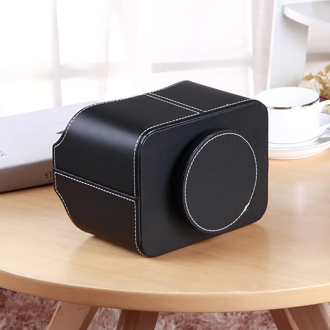 PU Leather 360° Rotatable Remote Control Holder, Nightstand TV Remote Caddy | - Image 4