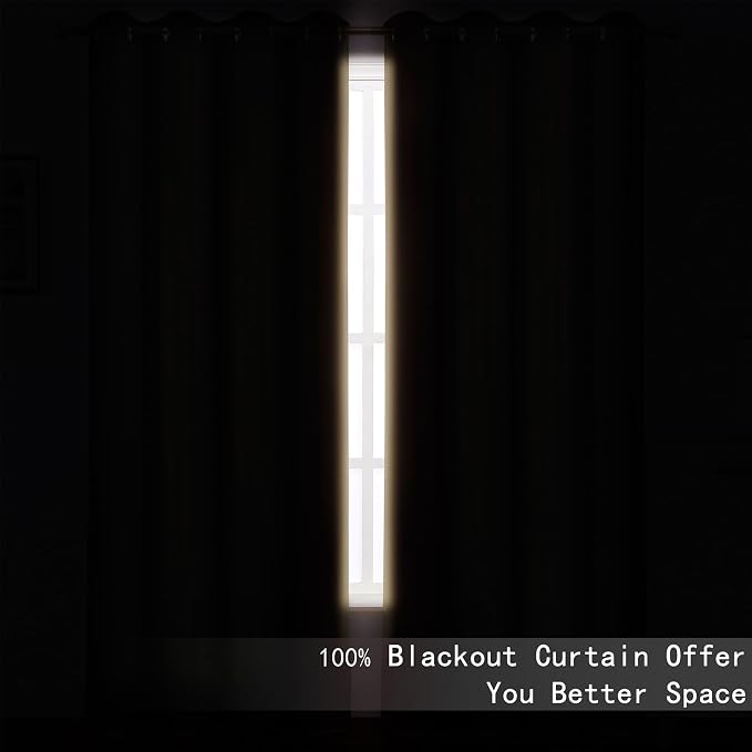 100% Blackout Curtains 84 Inch Long Natural Curtains 2 Panels - Image 4