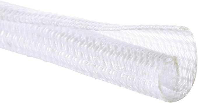 QCSIW 1/4" x25ft Split Sleeve Wire Loom Tubing - Cat-Proof Cord Protector for USB, Power, Audio/Video Cables | Chew-Resistant Cable Sleeve | Easy Install, White