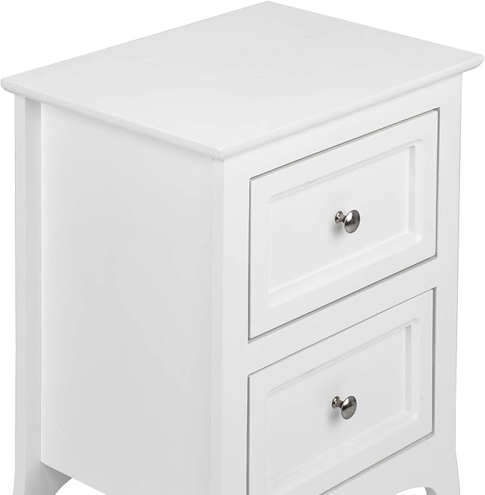 Bonnlo White Nightstand with 2 Drawers, Night Stands - Image 8