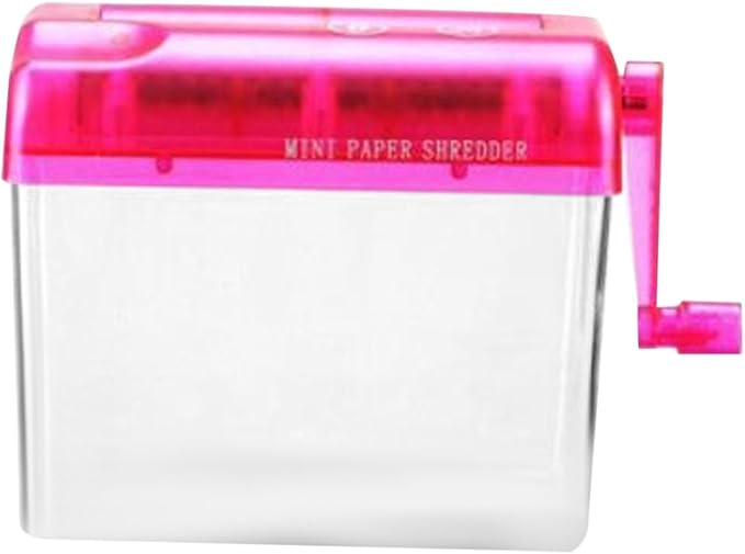 Healeved Manual Paper Shredder Desktop Small Wear-Resistant Hand Crank Shredder for Home and Office Use with Function and Red Housing