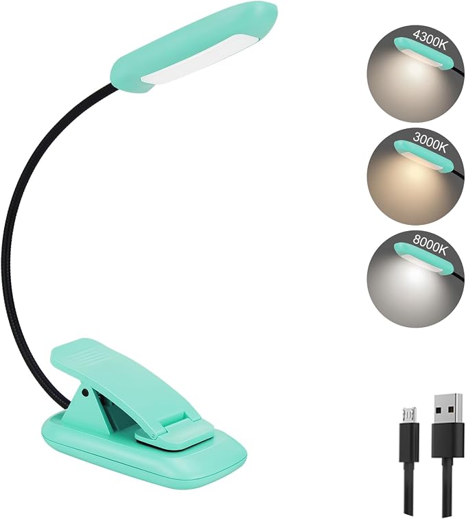 BIGMONAT Rechargeable Book Reading Light, Portable Bendable Neck, Brightness by BIGMONATWirelessLEDLight