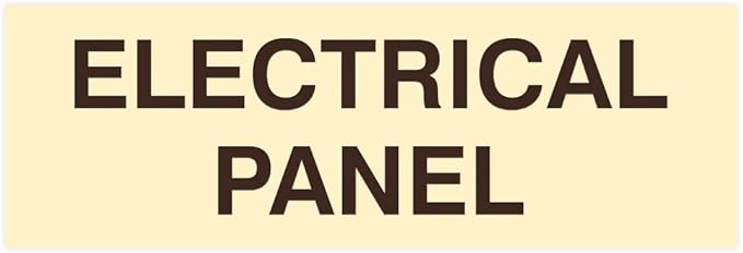 All Quality Basic Electrical Panel Sign - Fire Regulation Safety Compliance Sign - Ivory/Dark Brown - Small (1 Pack)