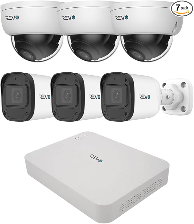 Ultra Blue Series 8CH 4K POE H.265 NVR, 2TB & 6X 5 Megapixel Indoor/Outdoor IR Bullet Cameras – Remote Access Via Pc, Mac & Phone (No Monthly Fees)