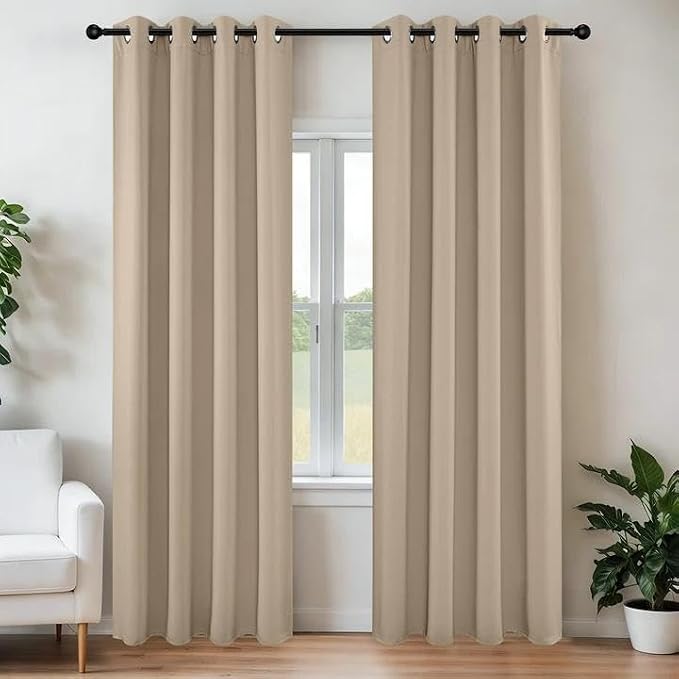 Joydeco Blackout Curtains 120 Inch Length 2 Panels Set, Thermal Insulated Long by JOYDECO